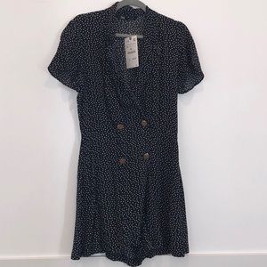 Black and Shit Polk-a-Dot Skort (skirt shorts)
